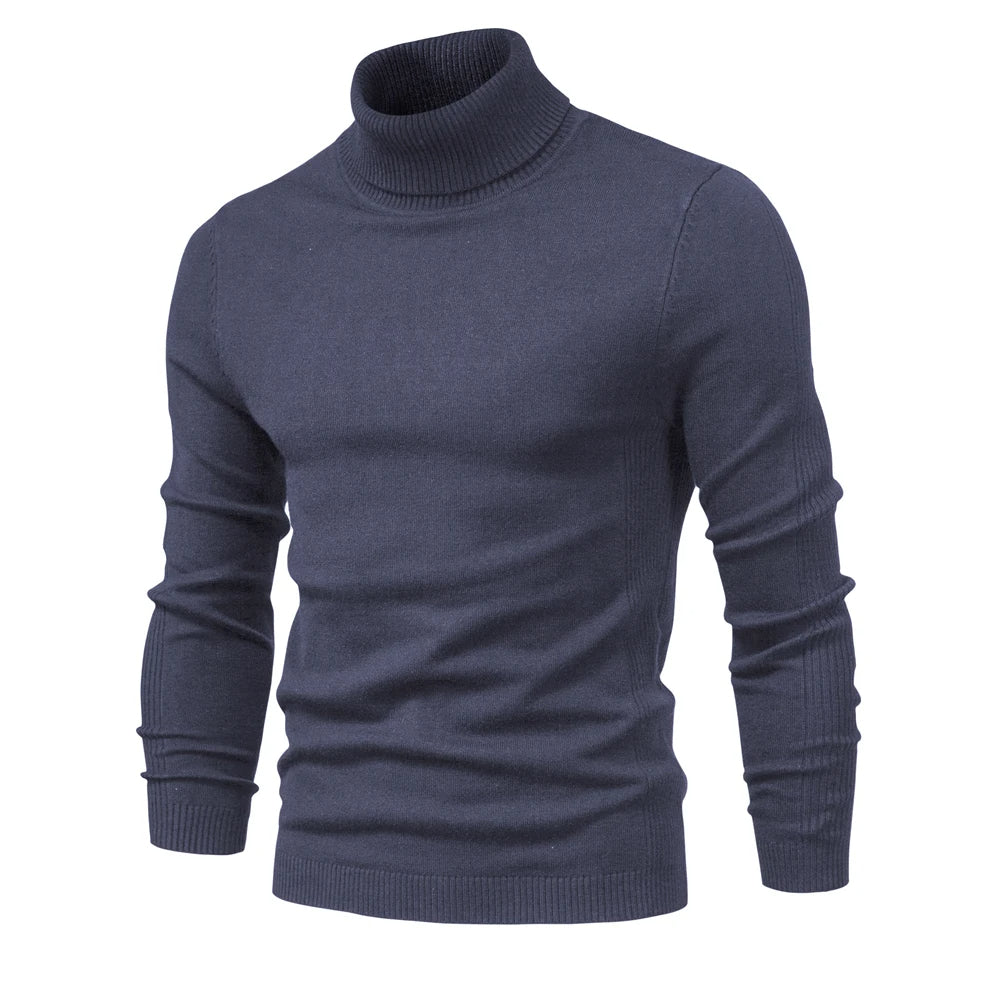 Winter Turtleneck Thick Mens Sweater shirt Casual Turtle Neck