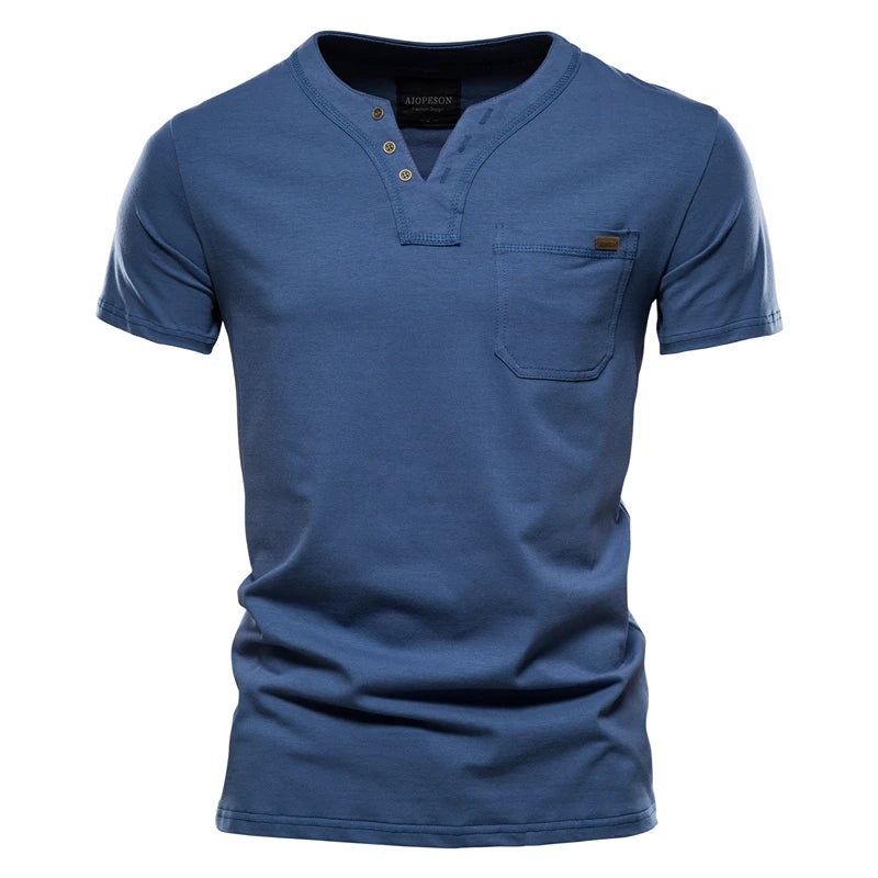 Summer Top Quality Cotton T Shirt Men Solid Color