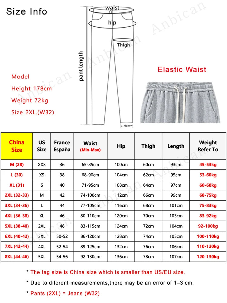 Men's Sweatpants Elastic Waist Casual Baggy Pants