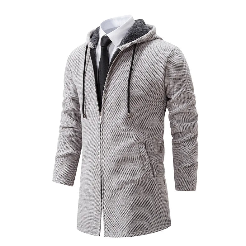 Men's Knitted Cardigan Casual Hooded Coat Slim