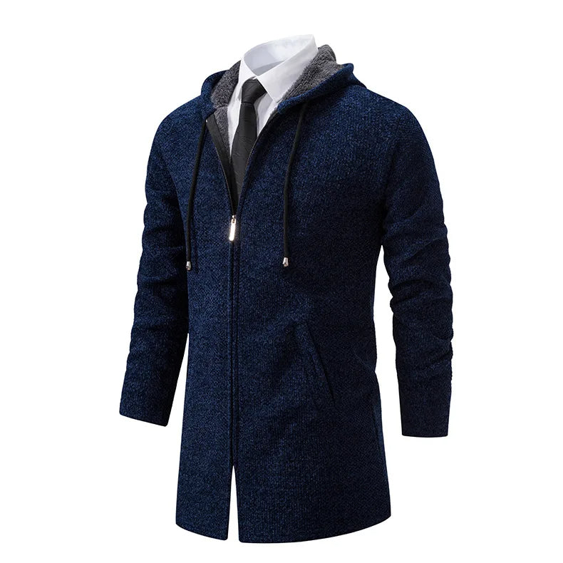 Men's Knitted Cardigan Casual Hooded Coat Slim