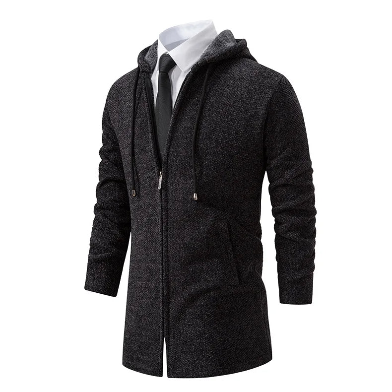 Men's Knitted Cardigan Casual Hooded Coat Slim