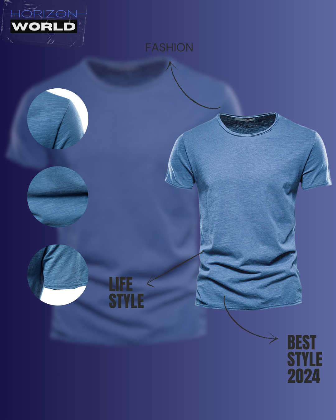 Cotton Men T-shirt V-neck Fashion Design