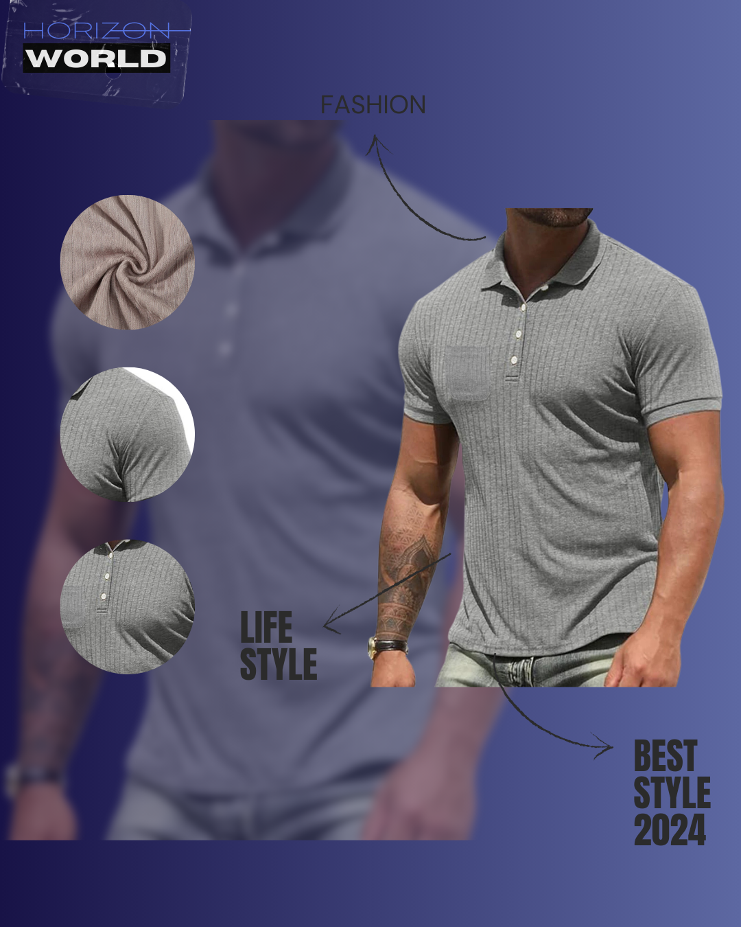 Cotton Men Casual T-Shirts Gym Summer Lapel Collar